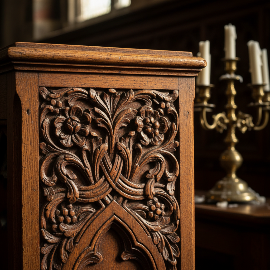 Ornate candelabra detail in Cathedral