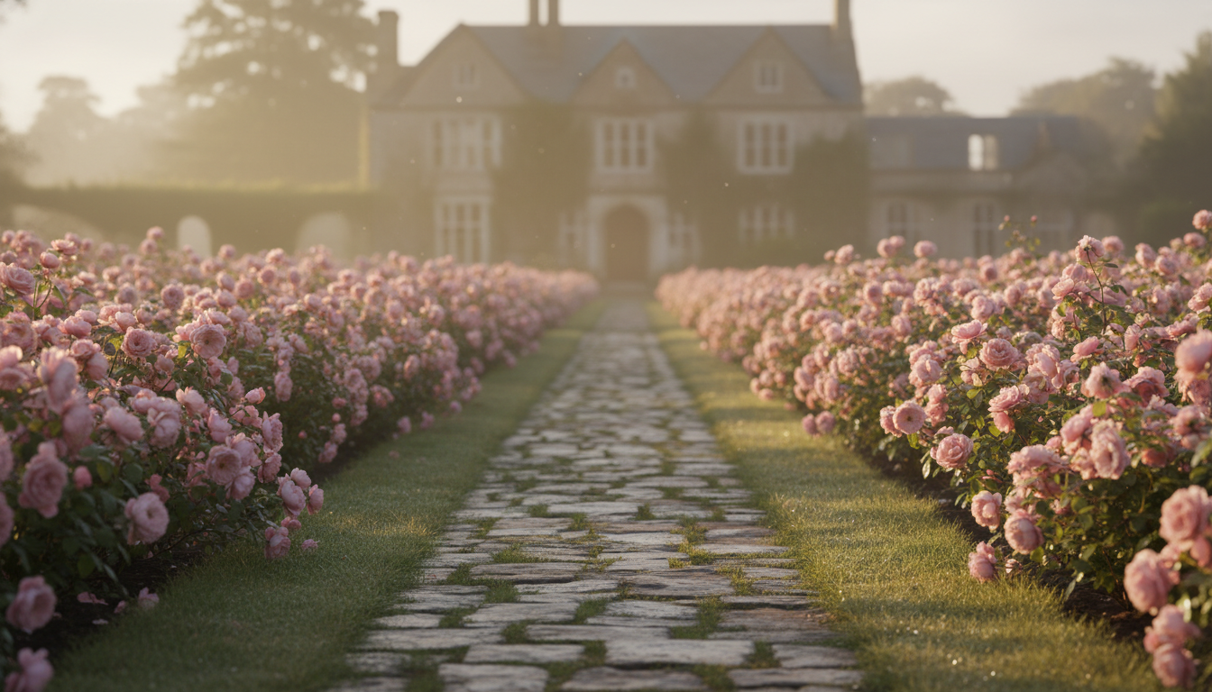 Serene pathway through Rose Hill gardens