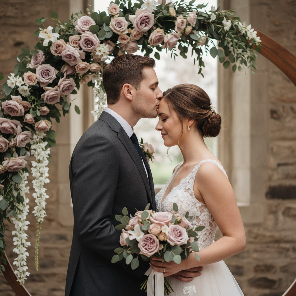 Emily and Michael sharing intimate moment