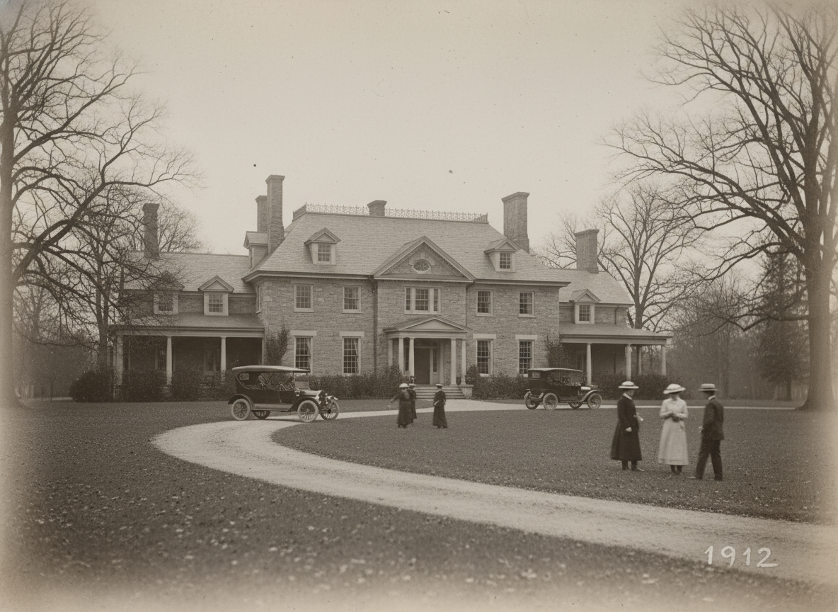 Vintage photograph of Rose Hill estate from the early 20th century